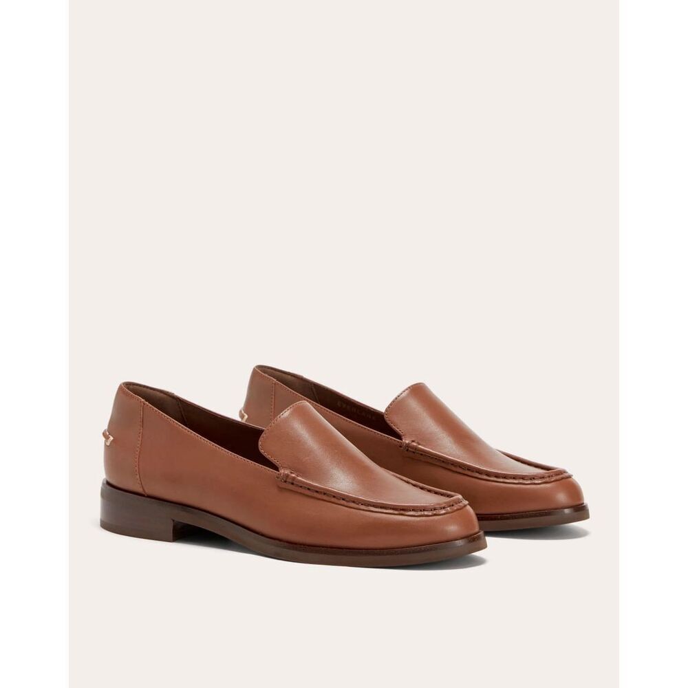 Everlane The Modern Loafer in Rum Brown Classic Leather Shoes Size 7 NWB